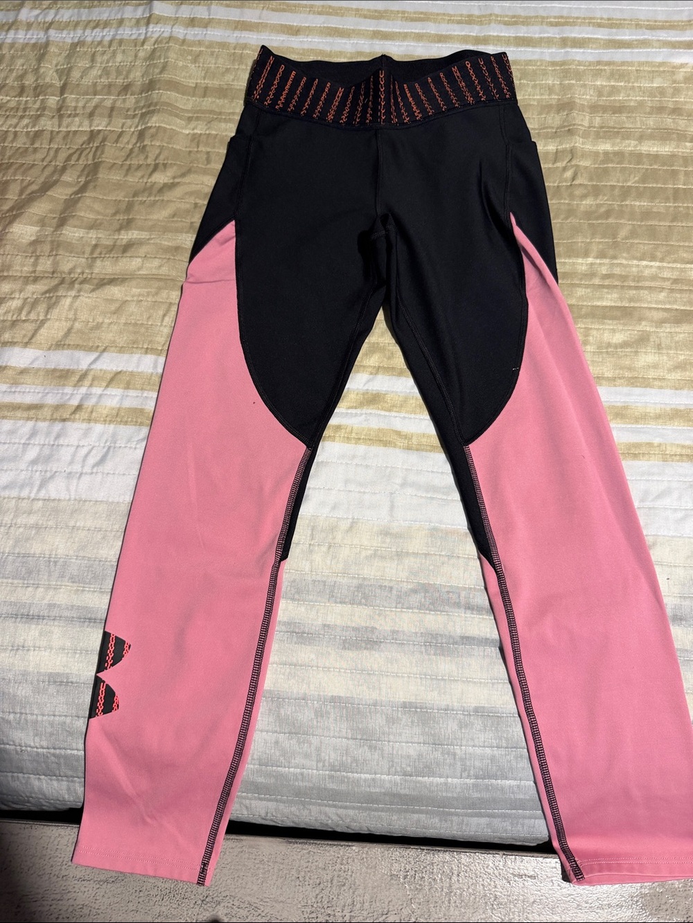 Under Armour Black & Pink Girls' Performance Leggings